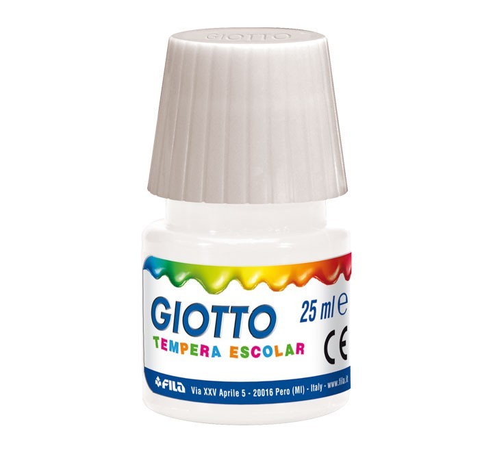 bote tempera escolar giotto 25ml blanco 356901