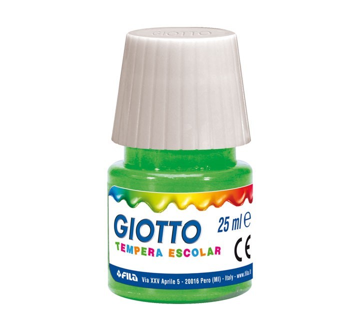 bote tempera escolar giotto 25ml verde 356912