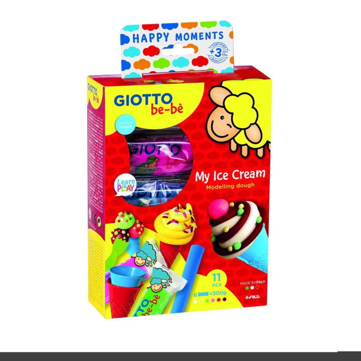 set 6u plastilina giotto be-be helado+acc.