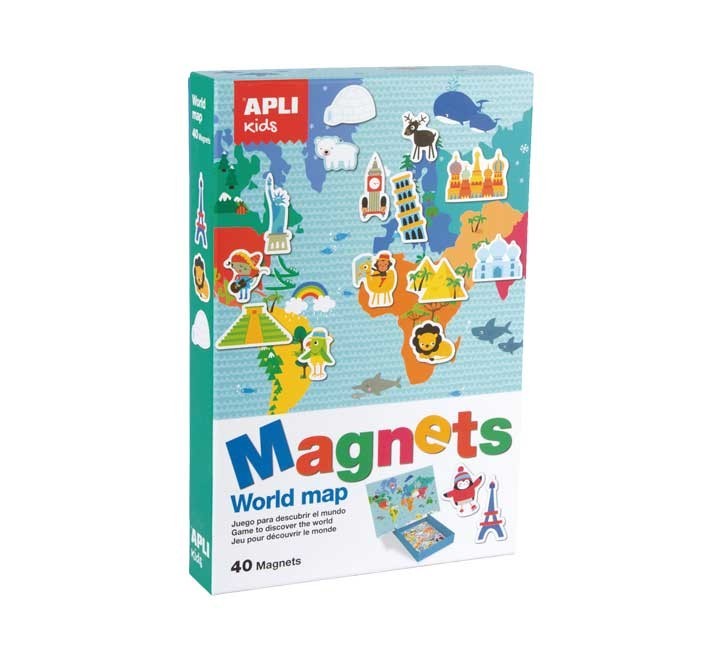 juego 40 pz. magneticas apli mapa mundi 16494