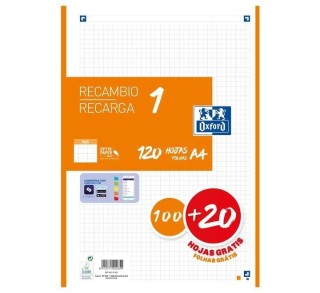 recambio 100h+20 oxford color 1 a4 5x5 nar