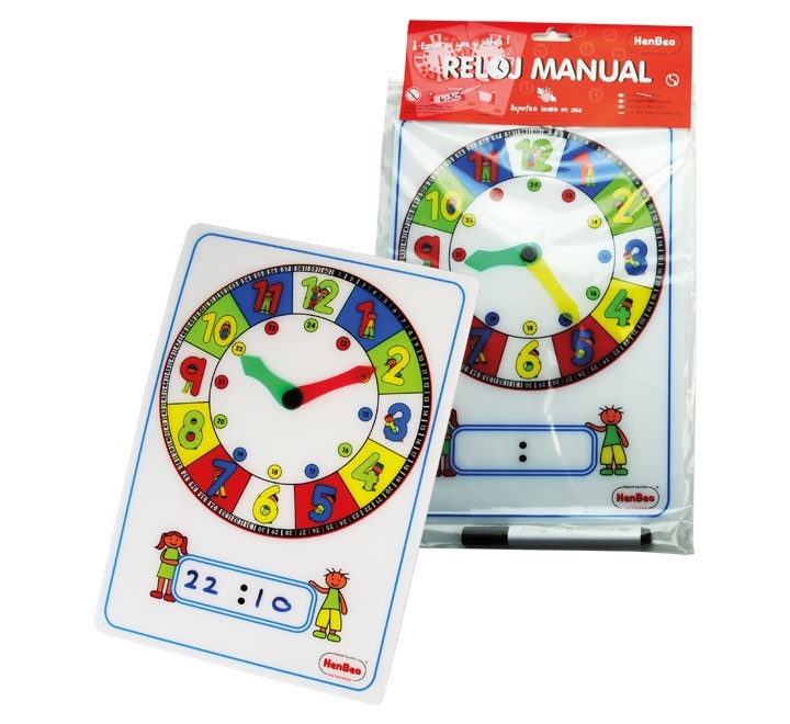 reloj manual con numeros 39x22cm henbea 774