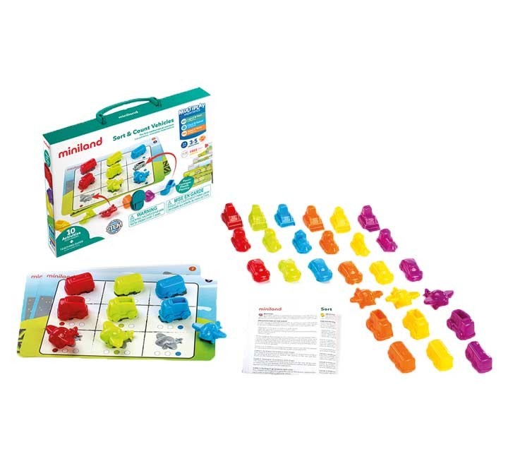 juego miniland sort & count vehicles 45340