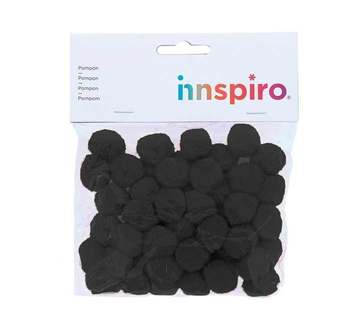 b. 50 pompones innspiro pp 25mm negro