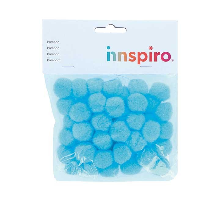 b. 50 pompones innspiro pp 25mm azul