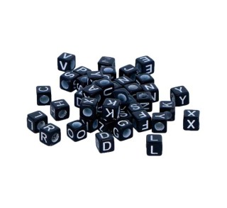 b. 300 abalorios innspiro plast. cubo abc 6x6 neg
