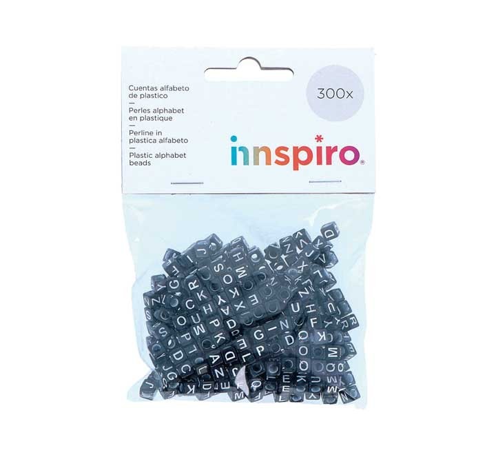 b. 300 abalorios innspiro plast. cubo abc 6x6 neg