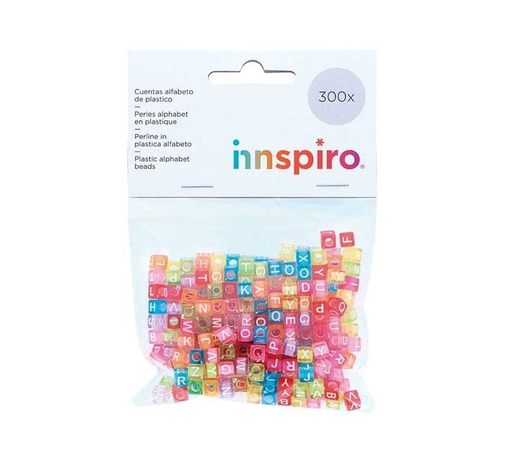 b. 300 abalorios innspiro plast. cubo abc 6x6 stdo