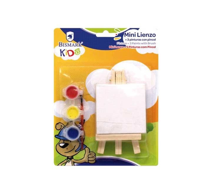bl. mini lienzo bismark kids+pincel+3 pinturas