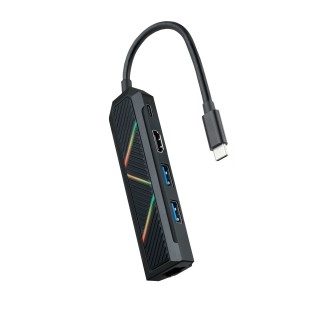 nanocable hub nanocable 5 en 1  usb tipo c -  usb -  hdmi - rj45