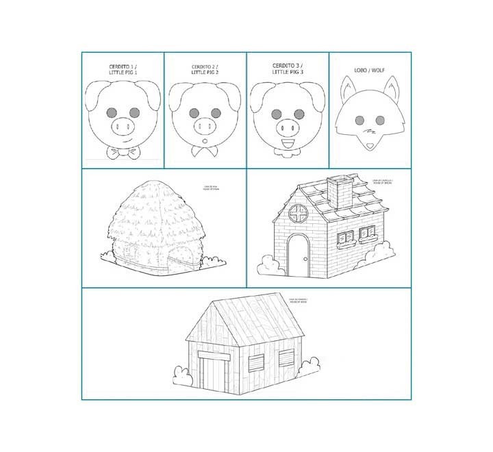 pack 4 caretas niefenvfer  tres cerditos 1400102