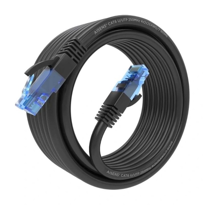 aisens  cable  rj45 cat.6 utp awg26 cca negro 5.0m