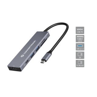 conceptronic docking station conceptronic usb tipo c 6 en 1