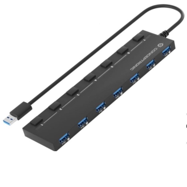 conceptronic hub usb 3.2 conceptronic hubbies19bp 7 puertos