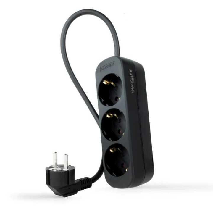 nanocable regleta de enchufes 4 tomas 1.4 m negro