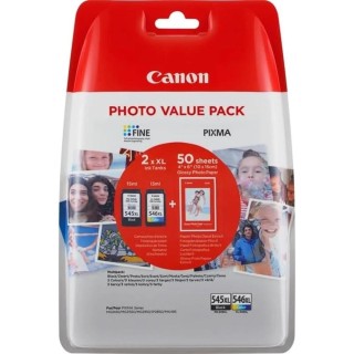 canon multipack canon pg 545 xl+ cl 546 xl + papel 50 hojas