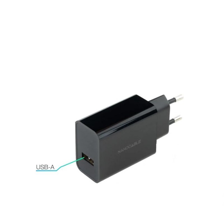 nanocable cargador 1 x usb 5v-2.1a negro