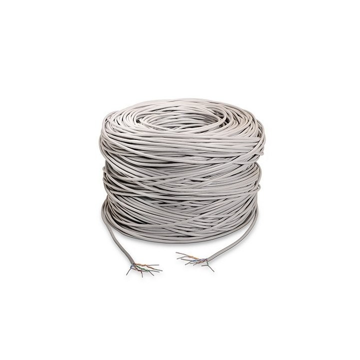 cable red utp cat5e rj45 aisens 305m gris awg24   trenzado   rigido