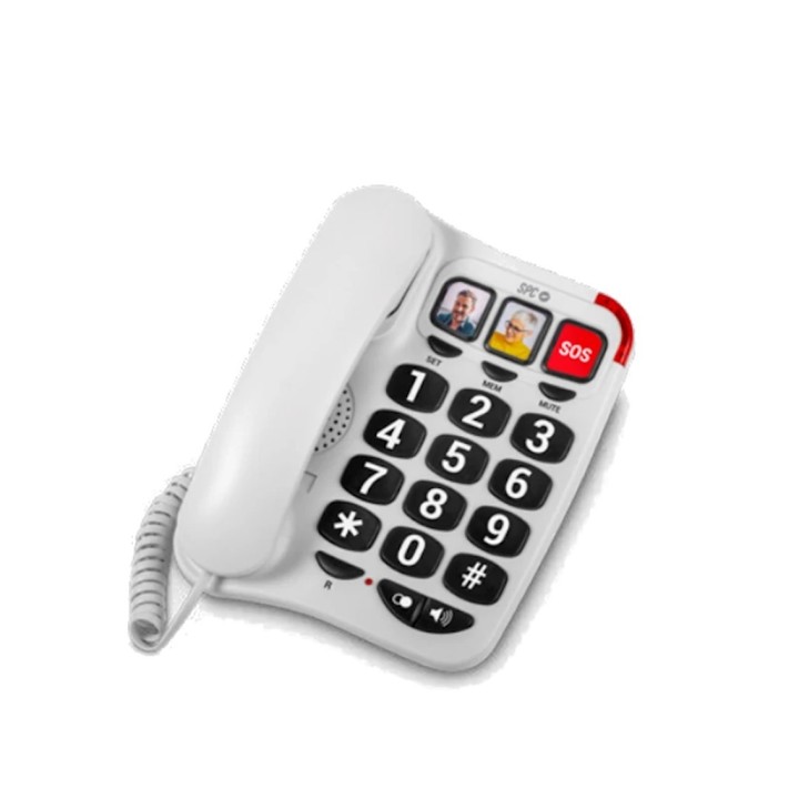 spc telefono fijo spc comfort numbers 2 blanco manos libres - teclas grandes - tecla r - 3 memo.dire